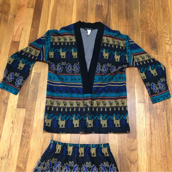 Peruvian connection vibe - 2 Pc SET Knits Alpaca Llama Skirt size L and skirt XL - Picture 4 of 12